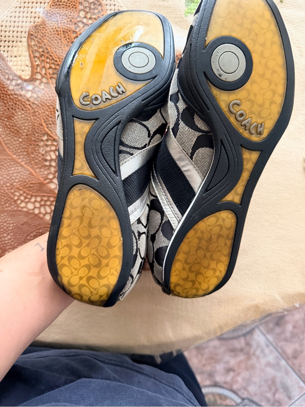 Coach Black and Gray Logo Lace-Up Sneakers - Picture 5 of 8